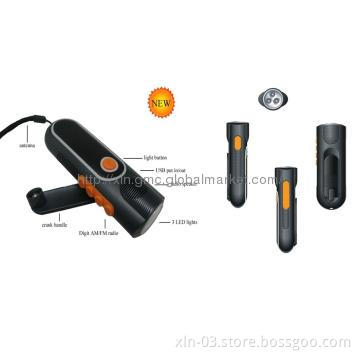 Digital Crank Dynamo Flashlight LED torch Light radio--Eagle